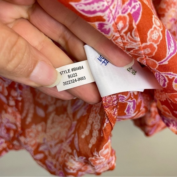 J.‎ Crew Floral Ramie-Linen Long Sleeve Top in Painted Block Print XS - Picture 9 of 10